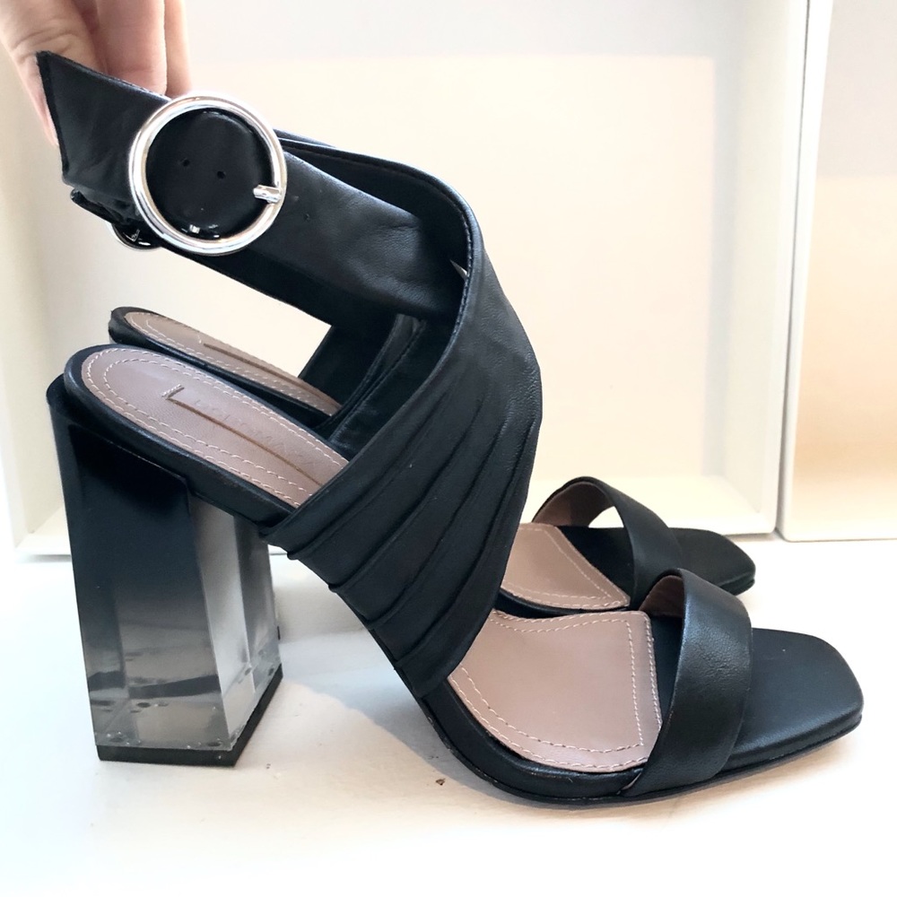 BCBGMaxAzria Ombré Lucite Heel Sandals